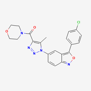 molecular formula C21H18ClN5O3 B2425329 (1-(3-(4-chlorophenyl)benzo[c]isoxazol-5-yl)-5-methyl-1H-1,2,3-triazol-4-yl)(morpholino)methanone CAS No. 950357-65-0