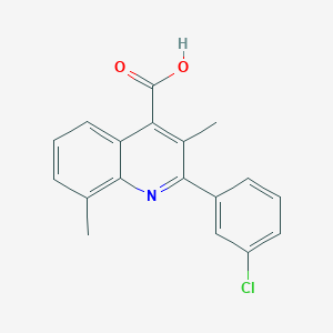 molecular formula C18H14ClNO2 B2425356 2-(3-Chlorophenyl)-3,8-dimethylquinoline-4-carboxylic acid CAS No. 932929-06-1