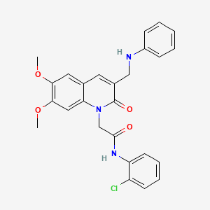 molecular formula C26H24ClN3O4 B2425372 2-[3-(anilinomethyl)-6,7-dimethoxy-2-oxoquinolin-1(2H)-yl]-N-(2-chlorophenyl)acetamide CAS No. 894549-44-1