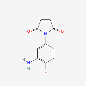 molecular formula C10H9FN2O2 B2425400 1-(3-Amino-4-fluorophenyl)pyrrolidine-2,5-dione CAS No. 953741-07-6