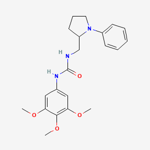 molecular formula C21H27N3O4 B2425401 1-((1-Phenylpyrrolidin-2-yl)methyl)-3-(3,4,5-trimethoxyphenyl)urea CAS No. 1797899-58-1