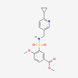 molecular formula C18H20N2O5S B2425405 Methyl 3-{[(6-cyclopropylpyridin-3-yl)methyl]sulfamoyl}-4-methoxybenzoate CAS No. 2097867-49-5