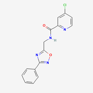 molecular formula C15H11ClN4O2 B2425413 4-chloro-N-((3-phenyl-1,2,4-oxadiazol-5-yl)methyl)picolinamide CAS No. 1207022-30-7