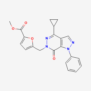 molecular formula C21H18N4O4 B2425415 methyl 5-((4-cyclopropyl-7-oxo-1-phenyl-1H-pyrazolo[3,4-d]pyridazin-6(7H)-yl)methyl)furan-2-carboxylate CAS No. 1105225-45-3