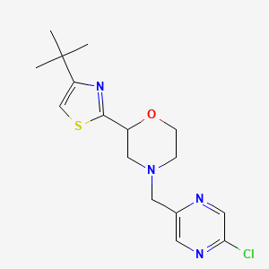 molecular formula C16H21ClN4OS B2425416 2-(4-Tert-butyl-1,3-thiazol-2-yl)-4-[(5-chloropyrazin-2-yl)methyl]morpholine CAS No. 1808726-94-4