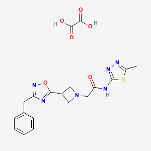 molecular formula C19H20N6O6S B2425417 2-(3-(3-benzyl-1,2,4-oxadiazol-5-yl)azetidin-1-yl)-N-(5-methyl-1,3,4-thiadiazol-2-yl)acetamide oxalate CAS No. 1396794-26-5