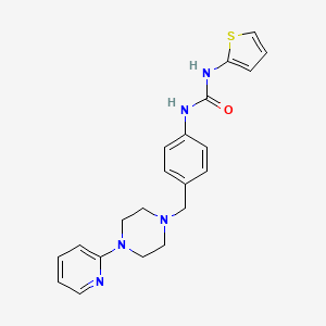 B2425421 1-(4-((4-(Pyridin-2-yl)piperazin-1-yl)methyl)phenyl)-3-(thiophen-2-yl)urea CAS No. 1172277-12-1
