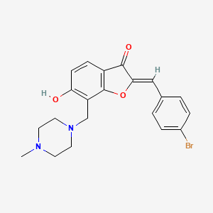molecular formula C21H21BrN2O3 B2425424 (Z)-2-(4-溴亚苄基)-6-羟基-7-((4-甲基哌嗪-1-基)甲基)苯并呋喃-3(2H)-酮 CAS No. 896853-61-5