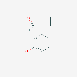 molecular formula C12H14O2 B2425444 1-(3-甲氧基苯基)环丁基甲醛 CAS No. 1500258-24-1