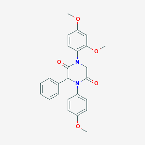 molecular formula C25H24N2O5 B242545 1-(2,4-Dimethoxyphenyl)-4-(4-methoxyphenyl)-3-phenyl-2,5-piperazinedione 