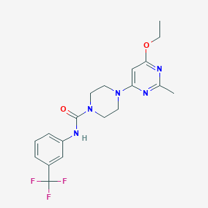 molecular formula C19H22F3N5O2 B2425479 4-(6-ethoxy-2-methylpyrimidin-4-yl)-N-(3-(trifluoromethyl)phenyl)piperazine-1-carboxamide CAS No. 946324-93-2