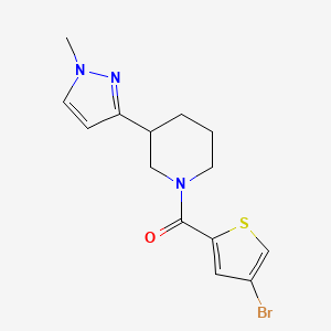 molecular formula C14H16BrN3OS B2425485 (4-溴噻吩-2-基)(3-(1-甲基-1H-吡唑-3-基)哌啶-1-基)甲酮 CAS No. 2034304-79-3