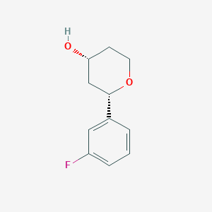 molecular formula C11H13FO2 B2425487 (2S,4R)-2-(3-Fluorophenyl)oxan-4-ol CAS No. 2165439-45-0