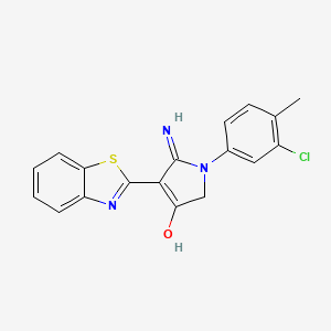 molecular formula C18H14ClN3OS B2425501 2-Amino-3-benzothiazol-2-yl-1-(3-chloro-4-methylphenyl)-2-pyrrolin-4-one CAS No. 457639-11-1
