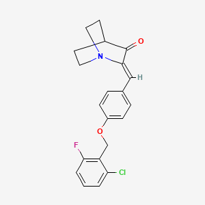 molecular formula C21H19ClFNO2 B2425512 (2Z)-2-({4-[(2-氯-6-氟苯基)甲氧基]苯基}亚甲基)-1-氮杂双环[2.2.2]辛烷-3-酮 CAS No. 866019-67-2