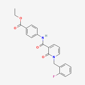 molecular formula C22H19FN2O4 B2425519 4-(1-(2-氟苄基)-2-氧代-1,2-二氢吡啶-3-甲酰胺基)苯甲酸乙酯 CAS No. 946331-61-9
