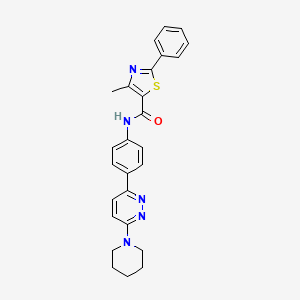 molecular formula C26H25N5OS B2425524 4-甲基-2-苯基-N-(4-(6-(哌啶-1-基)嘧啶-3-基)苯基)噻唑-5-甲酰胺 CAS No. 922589-52-4