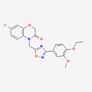 molecular formula C20H18ClN3O5 B2425527 7-氯-4-((3-(4-乙氧基-3-甲氧基苯基)-1,2,4-恶二唑-5-基)甲基)-2H-苯并[b][1,4]恶嗪-3(4H)-酮 CAS No. 1105232-50-5