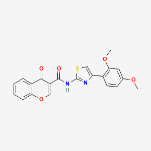 molecular formula C21H16N2O5S B2425536 N-(4-(2,4-dimethoxyphenyl)thiazol-2-yl)-4-oxo-4H-chromene-3-carboxamide CAS No. 477551-52-3
