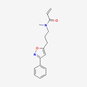 molecular formula C16H18N2O2 B2425550 N-Methyl-N-[3-(3-phenyl-1,2-oxazol-5-yl)propyl]prop-2-enamide CAS No. 2109126-72-7