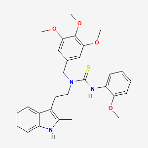 molecular formula C29H33N3O4S B2425551 3-(2-甲氧苯基)-1-(2-(2-甲基-1H-吲哚-3-基)乙基)-1-(3,4,5-三甲氧基苄基)硫脲 CAS No. 850933-30-1