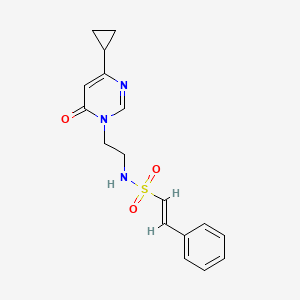 molecular formula C17H19N3O3S B2425552 (E)-N-(2-(4-cyclopropyl-6-oxopyrimidin-1(6H)-yl)ethyl)-2-phenylethenesulfonamide CAS No. 2035036-06-5