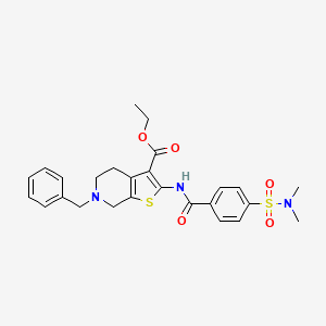 molecular formula C26H29N3O5S2 B2425558 ethyl 6-benzyl-2-[[4-(dimethylsulfamoyl)benzoyl]amino]-5,7-dihydro-4H-thieno[2,3-c]pyridine-3-carboxylate CAS No. 524063-62-5