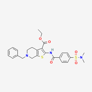 molecular formula C26H29N3O5S2 B2425558 ethyl 6-benzyl-2-[4-(dimethylsulfamoyl)benzamido]-4H,5H,6H,7H-thieno[2,3-c]pyridine-3-carboxylate CAS No. 524063-62-5