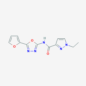 1-ethyl-N-(5-(furan-2-yl)-1,3,4-oxadiazol-2-yl)-1H-pyrazole-3-carboxamide