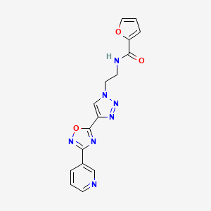 molecular formula C16H13N7O3 B2425567 N-(2-(4-(3-(Pyridin-3-yl)-1,2,4-oxadiazol-5-yl)-1H-1,2,3-triazol-1-yl)ethyl)furan-2-carboxamid CAS No. 2034478-62-9