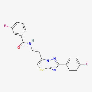 molecular formula C19H14F2N4OS B2425571 3-fluoro-N-(2-(2-(4-fluorophenyl)thiazolo[3,2-b][1,2,4]triazol-6-yl)ethyl)benzamide CAS No. 894050-08-9