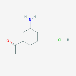 molecular formula C8H16ClNO B2425576 1-(3-Aminocyclohexyl)ethan-1-one hydrochloride CAS No. 1955493-68-1