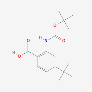 molecular formula C16H23NO4 B2425581 4-Tert-butyl-2-[(2-methylpropan-2-yl)oxycarbonylamino]benzoic acid CAS No. 2248414-75-5
