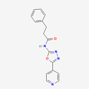 3-phenyl-N-(5-(pyridin-4-yl)-1,3,4-oxadiazol-2-yl)propanamide