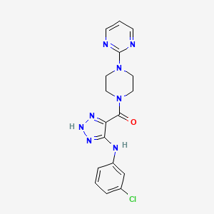 (5-((3-chlorophenyl)amino)-1H-1,2,3-triazol-4-yl)(4-(pyrimidin-2-yl)piperazin-1-yl)methanone