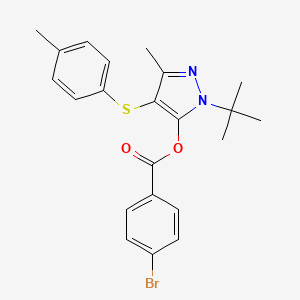 1-tert-butyl-3-methyl-4-[(4-methylphenyl)sulfanyl]-1H-pyrazol-5-yl 4-bromobenzoate