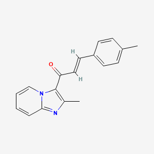 molecular formula C18H16N2O B2425602 (E)-1-(2-methylimidazo[1,2-a]pyridin-3-yl)-3-(4-methylphenyl)-2-propen-1-one CAS No. 1164470-43-2