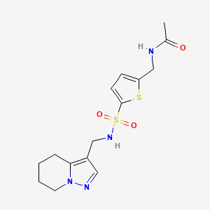 N-((5-(N-((4,5,6,7-tetrahydropyrazolo[1,5-a]pyridin-3-yl)methyl)sulfamoyl)thiophen-2-yl)methyl)acetamide