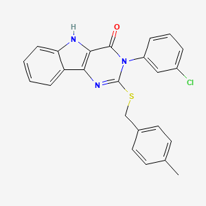 3-(3-chlorophenyl)-2-[(4-methylphenyl)methylsulfanyl]-5H-pyrimido[5,4-b]indol-4-one