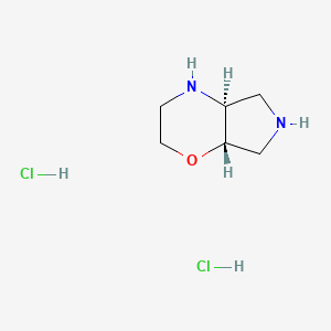 molecular formula C6H14Cl2N2O B2425614 (4aS,7aS)-Octahydropyrrolo[3,4-b]morpholine dihydrochloride CAS No. 1881275-73-5