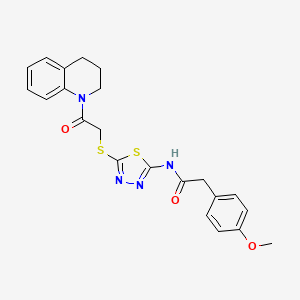 N-(5-((2-(3,4-dihydroquinolin-1(2H)-yl)-2-oxoethyl)thio)-1,3,4-thiadiazol-2-yl)-2-(4-methoxyphenyl)acetamide