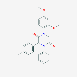 molecular formula C26H26N2O4 B242562 1-(2,4-Dimethoxyphenyl)-3,4-bis(4-methylphenyl)-2,5-piperazinedione 