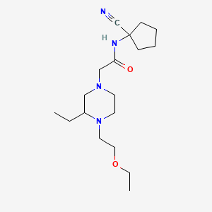 molecular formula C18H32N4O2 B2425624 N-(1-cyanocyclopentyl)-2-[4-(2-ethoxyethyl)-3-ethylpiperazin-1-yl]acetamide CAS No. 1333892-76-4