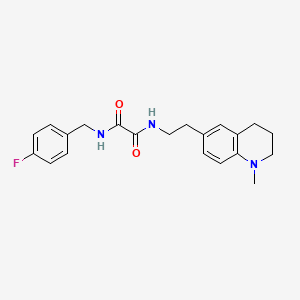 molecular formula C21H24FN3O2 B2425633 N1-(4-fluorobenzyl)-N2-(2-(1-methyl-1,2,3,4-tetrahydroquinolin-6-yl)ethyl)oxalamide CAS No. 946311-98-4