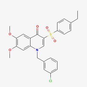 1-(3-chlorobenzyl)-3-((4-ethylphenyl)sulfonyl)-6,7-dimethoxyquinolin-4(1H)-one