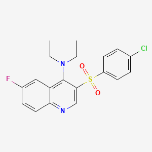 3-(4-chlorophenyl)sulfonyl-N,N-diethyl-6-fluoroquinolin-4-amine