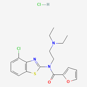 molecular formula C18H21Cl2N3O2S B2425640 N-(4-chlorobenzo[d]thiazol-2-yl)-N-(2-(diethylamino)ethyl)furan-2-carboxamide hydrochloride CAS No. 1216557-61-7
