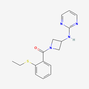 (2-(Ethylthio)phenyl)(3-(pyrimidin-2-ylamino)azetidin-1-yl)methanone