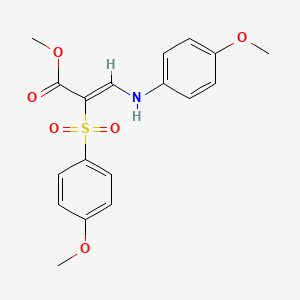 molecular formula C18H19NO6S B2425656 methyl (2Z)-3-[(4-methoxyphenyl)amino]-2-[(4-methoxyphenyl)sulfonyl]acrylate CAS No. 1327180-99-3