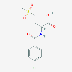 molecular formula C12H14ClNO5S B2425662 2-[(4-Chlorobenzoyl)amino]-4-(methylsulfonyl)butanoic acid CAS No. 1103964-06-2